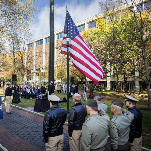 Penn President 2024 Veteran's Day Flag Raising Ceremony