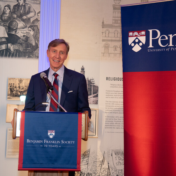 Penn President 2025 Benjamin Franklin Society 70th Anniversary Commemoration